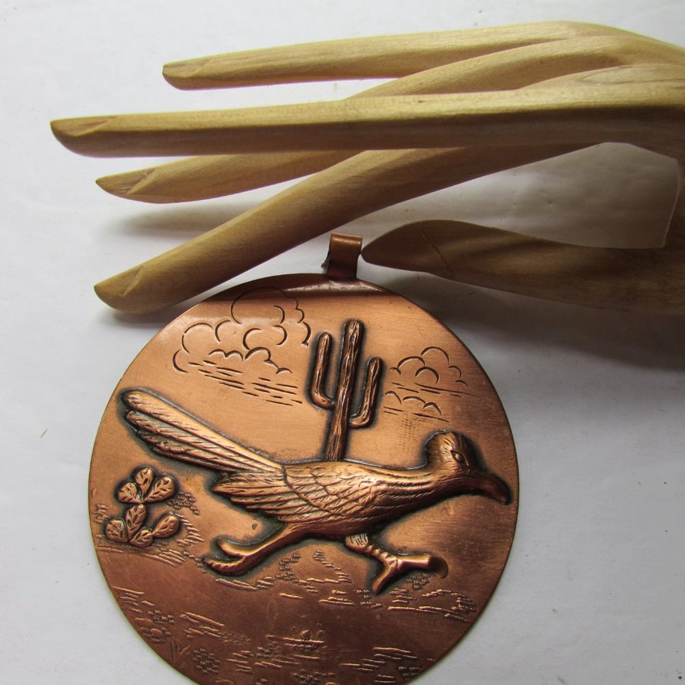 Solid Copper Road Runner Pendant SW Style - Picture 3 of 6